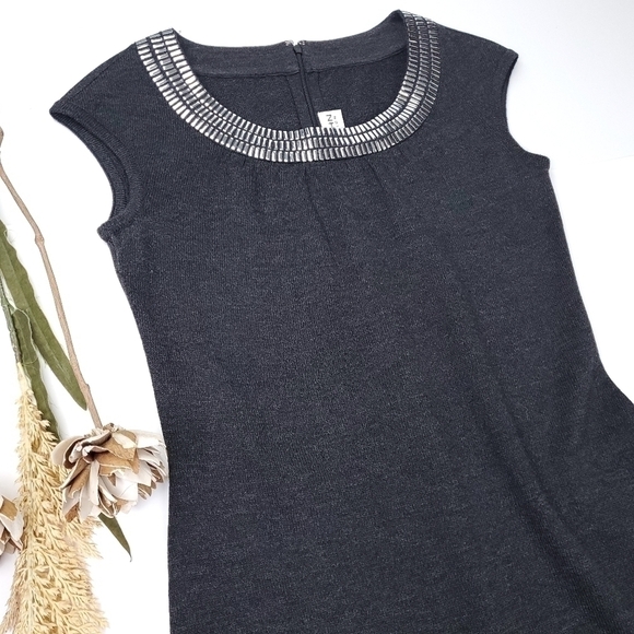 St. John Collection Charcoal Silver Sheath Dress 6 - Picture 4 of 12